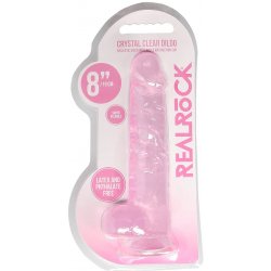 REALROCK průsvitné realistické dildo růžové 19 cm