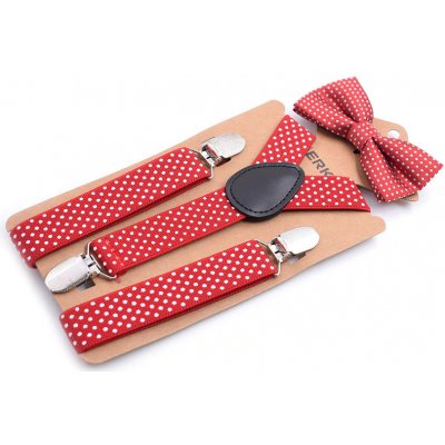 Amparo Miranda dětský set motýlek a kšandy MF02 červený – Zboží Dáma