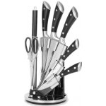 BestBerg 8 dílná sada nožů s otočným stojánkem BBK-8SB černá stříbrná – Zboží Dáma