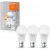 Žárovka Ledvance Sada 3x chytrá LED žárovka SMART+ WIFI, B22d, A60, 9W, 806lm, 2700-6500K, teplá-studená bílá SMART+ WIFI