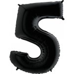 Party Deco Foliová číslice černá 5 86 cm – Zboží Dáma