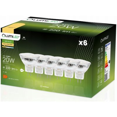 Lumiled 6x LED žárovka MR11 2,5W = 25W 3000K 230V