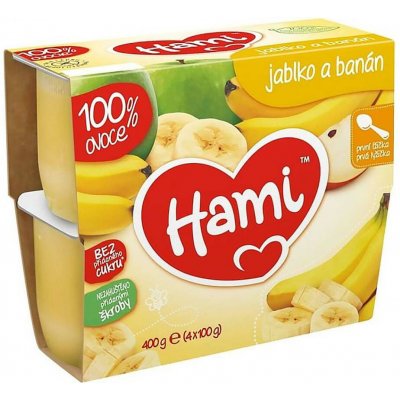 Hami Ovocný příkrm 100% ovoce jablko a banán 400 g – Zbozi.Blesk.cz