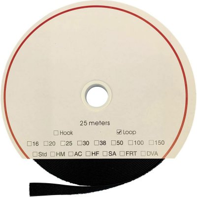 FASTECH® T0201699990325 pásek se suchým zipem, zalepení hotmelt , flaušová část, (d x š) 25000 mm x 16 mm, černá, 25 m – Hledejceny.cz