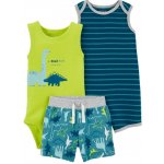 Carter's Set 3dílný overal letní kr. rukáv body bez rukávů, kraťasy Stripes Dinos kluk – Zbozi.Blesk.cz