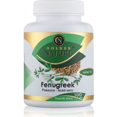 Golden Nature Fenugreek Pískavice řecké seno 100 kapslí – Hledejceny.cz