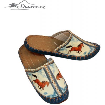 Kožené pantofle modrá – Zbozi.Blesk.cz