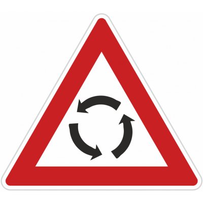 Dopravní značka A4, Pozor, kruhový objezd Dopravní značka 700 mm trojúhelník – HobbyKompas.cz