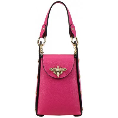 Malá růžová stylová kabelka do ruky s broží – Zboží Mobilmania