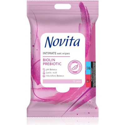 Novita vlhčené ubrousky na intimní hygienu s prebiotikem Biolin 15 ks – Zboží Dáma
