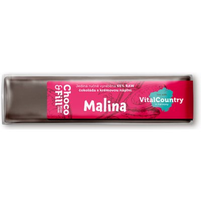 Choco & Fill Raw plněná čokoláda 65% Malina 30 g – Hledejceny.cz