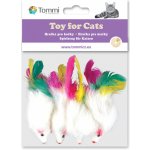Tommi Myš s peříčkem pro kočky malá, 5 cm, 4 ks – HobbyKompas.cz