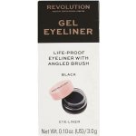 Makeup Revolution Gel Eyeliner Pot with Brush Gelová oční linka se štětečkem Black 3 g – Sleviste.cz