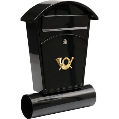 VOREL Poštovní schránka se stříškou oblou + zásobník na noviny 480x280x80mm černá – HobbyKompas.cz