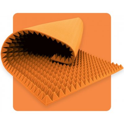 Akustický panel pěna Pyramida 200×100 cm 6 cm oranžový – Hledejceny.cz