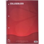 College blok A4 čtverečkovaný 60g/m2, červený 80 listů – Zboží Dáma
