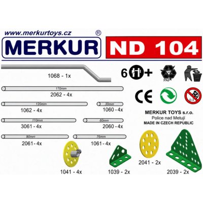 Merkur ND 104 Hřídelky a plochá kola 39ks – Zboží Živě