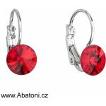 Swarovski Elements Rivoli vlepený krystal Dětské Ocelové náušnice visací červené kulaté 51031.3 Light Siam červená – Hledejceny.cz