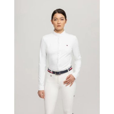 Tommy Hilfiger Tričko závodní Charlotte Buttonup dámské K optic white – Zboží Dáma