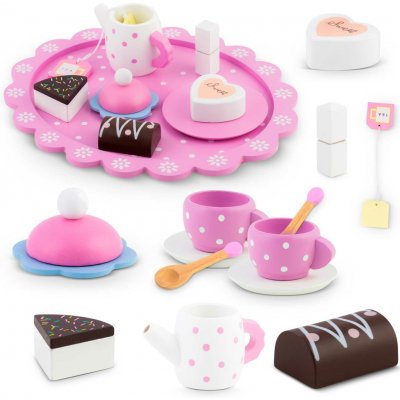 Kruzzel 26543 16dílná dřevěná čajová sada – Zboží Mobilmania