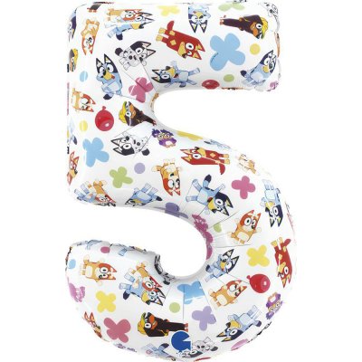 Grabo fóliový balónek nafukovací Bluey 1 66 cm,26" číslice 5 – Sleviste.cz