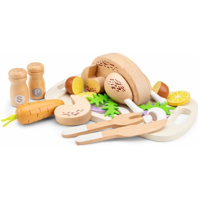 New Classic Toys New Classic Toy Dřevěné hrací jídlo pečené kuře 10610 – Zboží Dáma