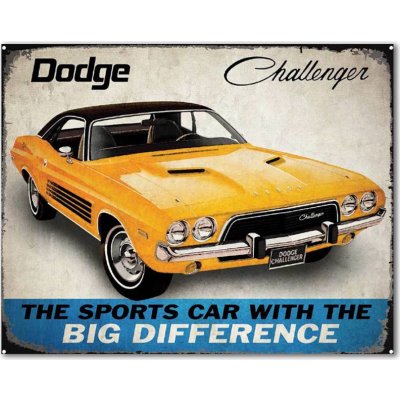 Plechová cedule Dodge Challenger Big Difference 30 cm x 38 cm – Zboží Mobilmania