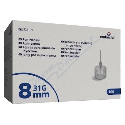 Embecta Jehly pro injekční pera 8 mm 31G 100 ks – Hledejceny.cz