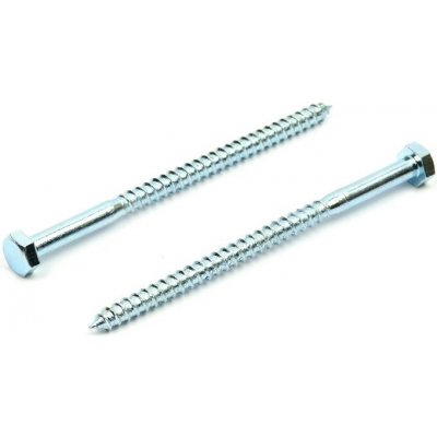 Podstavcový vrut do dřeva 6x150 zinek bílý, DIN 571 – Hledejceny.cz