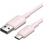 Vention CTQPF USB 2.0 A Male to C Male 3A, 1m, růžový – Zboží Mobilmania