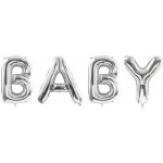 PartyDeco Fóliový balónek BABY 262x86cm stříbrná – Zboží Dáma