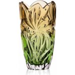 Aurum Crystal KŘISTÁLOVÁ VÁZA BOHEMIA FLORA AMBER GREEN 280 MM – Hledejceny.cz