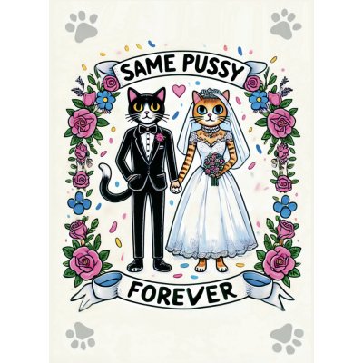 Svatební přání "SAME PUSSY FOREVER" – Sleviste.cz