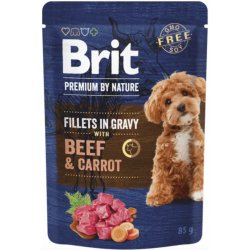 Brit Premium by Nature Adult Dog Fillets in Gravy with Beef & Carrot 85 g