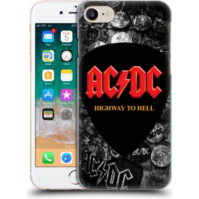 Plastové pouzdro pro mobil Apple Iphone 7/8/SE 2020 rocková skupina ACDC logo Highway to Hell trsátko (Obal, kryt na mobil z plastu Apple Iphone 7/8/SE 2020 originální kryt kapela ACDC trsátko šedá)