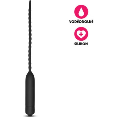VšeNaSex Vibrační dilatátor do močové trubice Silicone Beaded Pin černý – Zboží Mobilmania