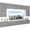 Obývací stěna Belini Premium Full Version šedý antracit Glamour Wood LED osvětlení Nexum 33