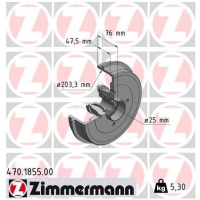 Brzdový buben ZIMMERMANN 470.1855.00 | Zboží Auto