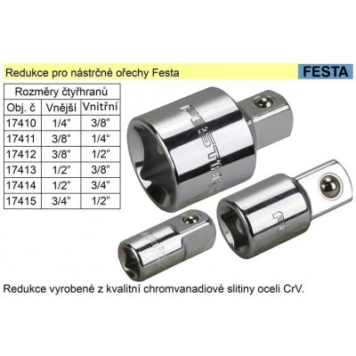 Redukce Festa rozměr vnější 3/4"_ vnitřní 1/2" – Zboží Mobilmania