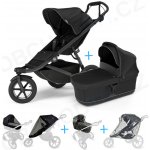 Thule Set 5v1 Urban Glide 4-wheel Black 2024 + korbička Black + pláštěnky + ochranná síť – Zboží Dáma