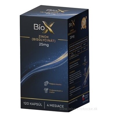 BioX Zinek Bisglycinát 25 mg 120 kapslí – Hledejceny.cz