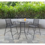 VCM Bistro set Garlos, černý – Hledejceny.cz