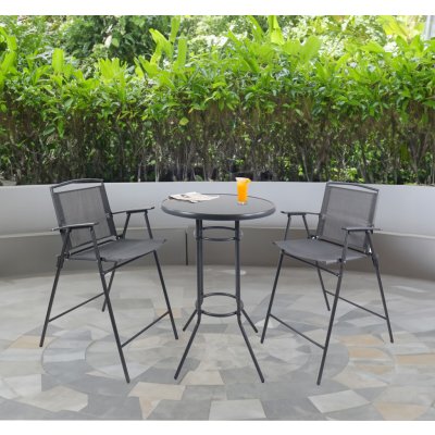 VCM Bistro set Garlos, černý – Hledejceny.cz