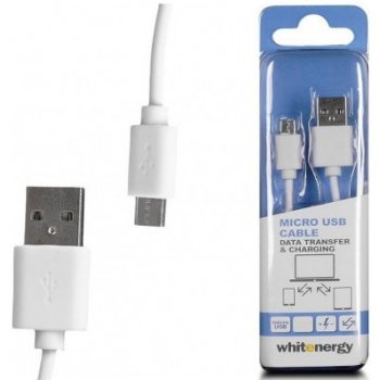 Whitenergy 09968 USB 2.0 MICRO, AM / B MICRO přenos dat/nabíjení, 30cm, bílý
