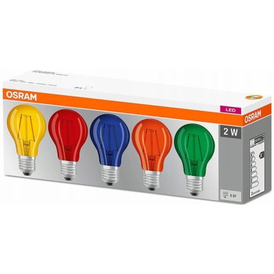 Osram 5PAK LED žárovka LED E27 A60 2W 235lm 2700K Teplá bílá 300° Filament Star Mix barev OSRLED4026