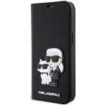 Pouzdro Karl Lagerfeld iPhone 14 Pro bookcase Saffiano Karl & Choupette černé – Zbozi.Blesk.cz