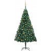Vánoční stromek vidaXL Umělý vánoční stromek s LED a sadou koulí zelený 240 cm