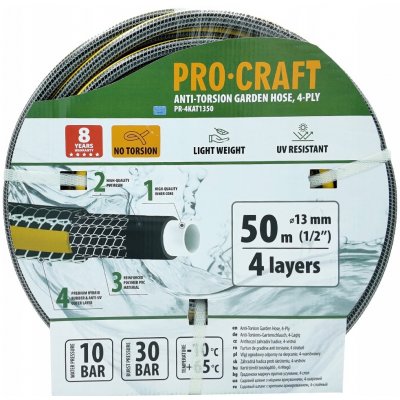 Procraft Černo-žlutá 4-vrstvá 1/2" 50 m PR-4KAT1350 – Hledejceny.cz