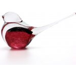 Artcristal Bohemia Skleněný ptáček 02 Růžová / Černá,, 15 cm | České hutní sklo – Zboží Dáma