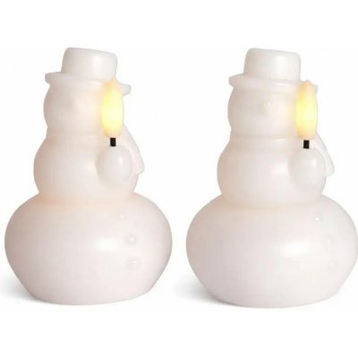 SIRIUS LED svíčka z pravého vosku na baterie sněhulák, bílý, sada 2 ks, 10 cm, CR2032 – Hledejceny.cz